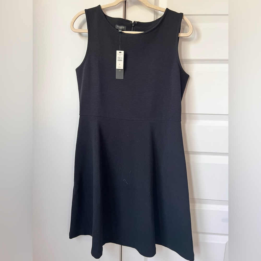 Talbots NWT Petite L Black Fit & Flare Dress